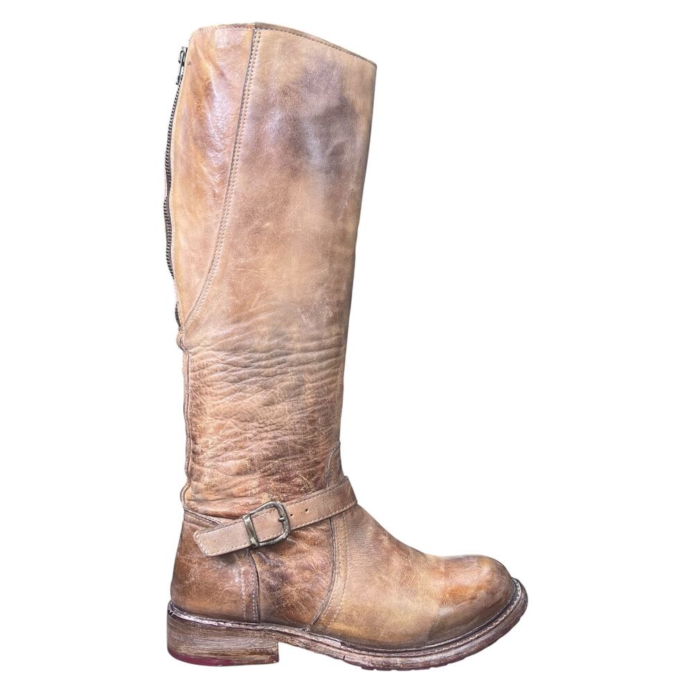 Bed Stu Tan Leather Knee-High Heeled Boots